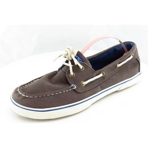 Sperry Top-Sider Youth Boys‎ Shoes Sz 4 M Brown Fabric Boat Shoe